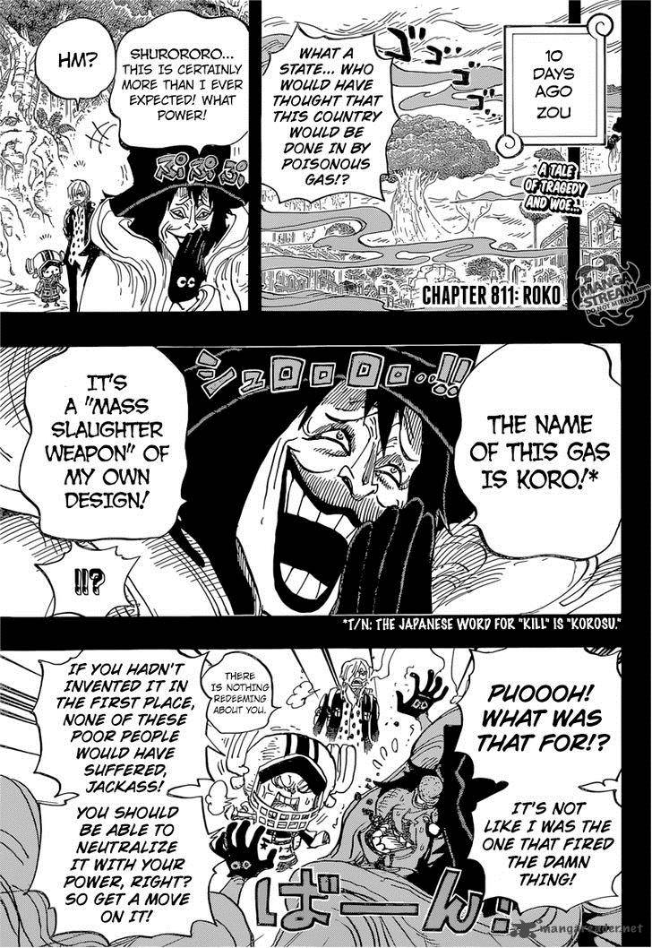 One Piece Chapter 811 - Page 4 in English