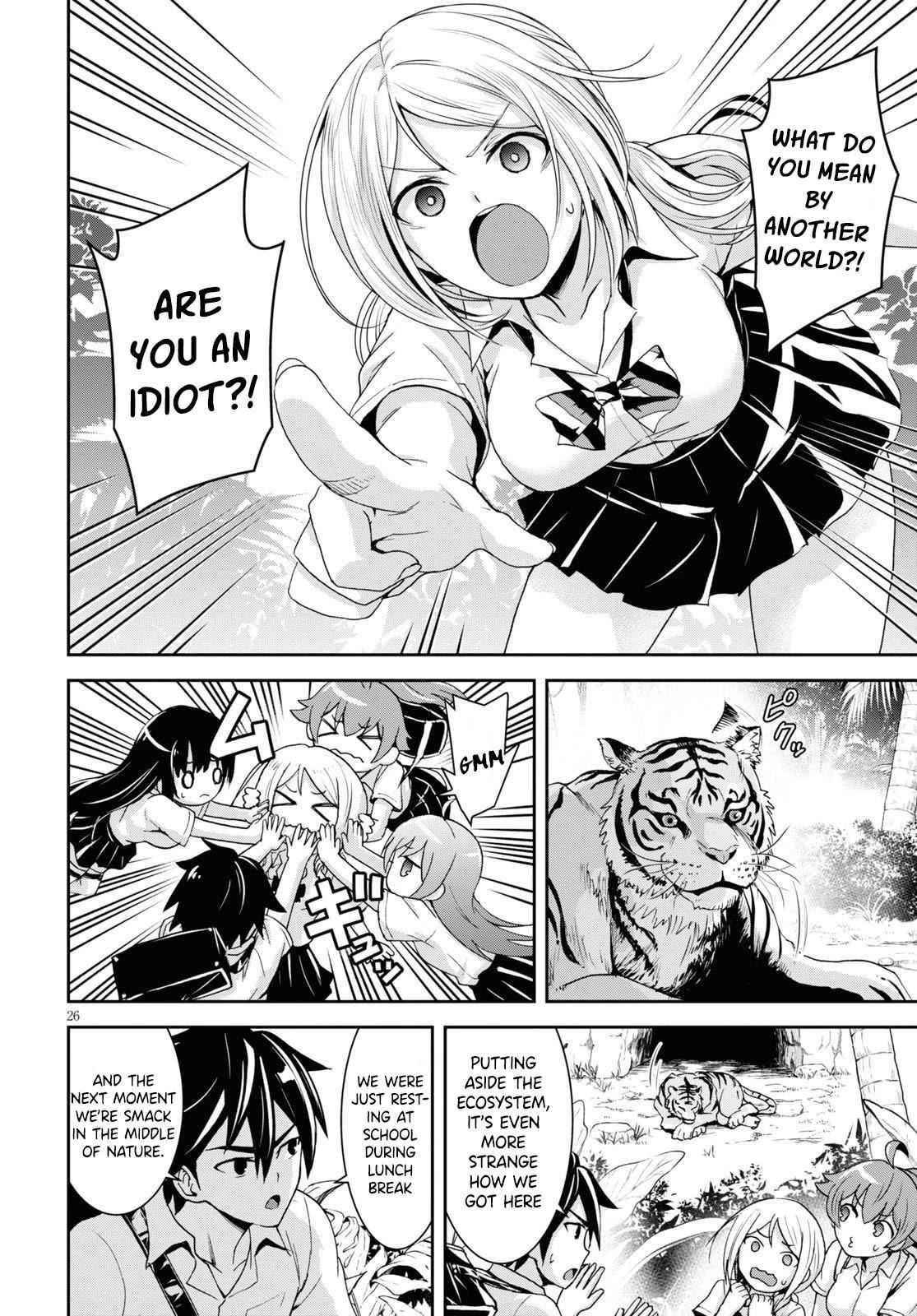 Isekai Yurutto Survival Seikatsu: Gakkou No Minna To Isekai No Mujintou Ni Tenishitakedo Ore Dake Rakushou Desu Chapter 1 - Page 29 in English