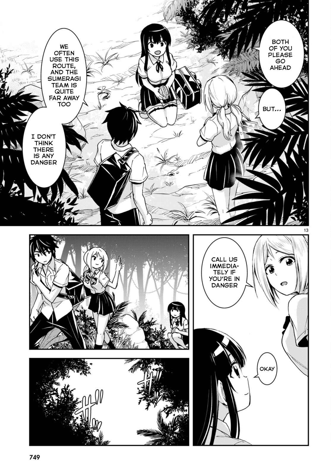 Isekai Yurutto Survival Seikatsu: Gakkou No Minna To Isekai No Mujintou Ni Tenishitakedo Ore Dake Rakushou Desu Chapter 20 - Page 13 in English
