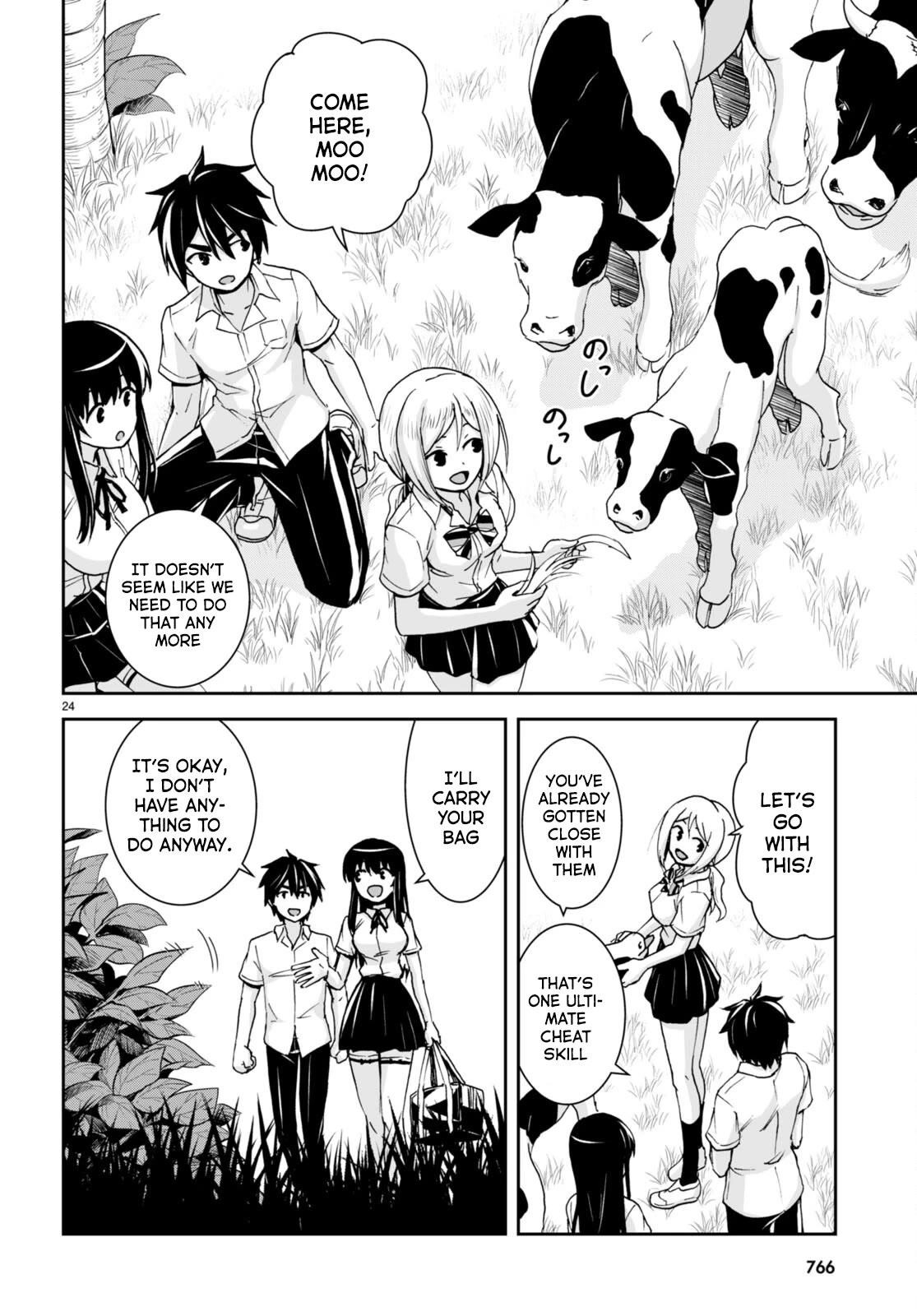 Isekai Yurutto Survival Seikatsu: Gakkou No Minna To Isekai No Mujintou Ni Tenishitakedo Ore Dake Rakushou Desu Chapter 21 - Page 24 in English