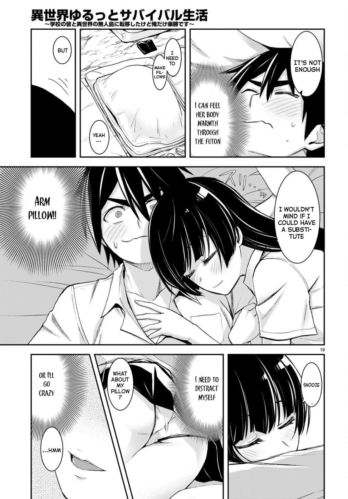 Isekai Yurutto Survival Seikatsu: Gakkou No Minna To Isekai No Mujintou Ni Tenishitakedo Ore Dake Rakushou Desu Chapter 22 - Page 19 in English