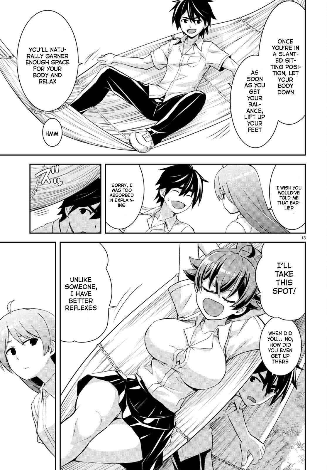 Isekai Yurutto Survival Seikatsu: Gakkou No Minna To Isekai No Mujintou Ni Tenishitakedo Ore Dake Rakushou Desu Chapter 23 - Page 13 in English