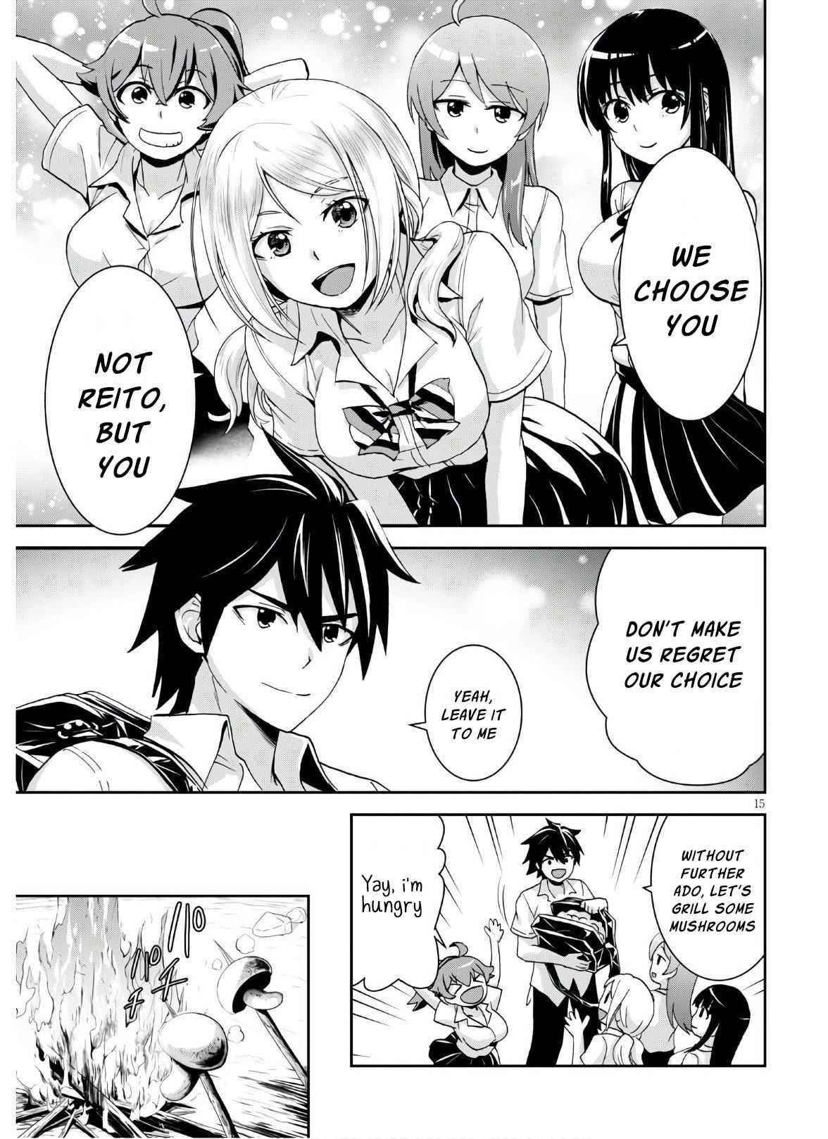Isekai Yurutto Survival Seikatsu: Gakkou No Minna To Isekai No Mujintou Ni Tenishitakedo Ore Dake Rakushou Desu Chapter 3 - Page 15 in English