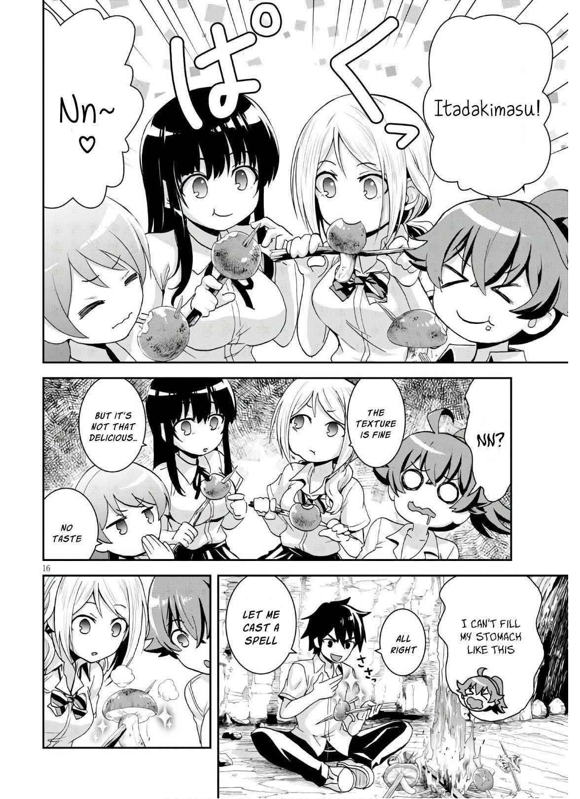 Isekai Yurutto Survival Seikatsu: Gakkou No Minna To Isekai No Mujintou Ni Tenishitakedo Ore Dake Rakushou Desu Chapter 3 - Page 16 in English