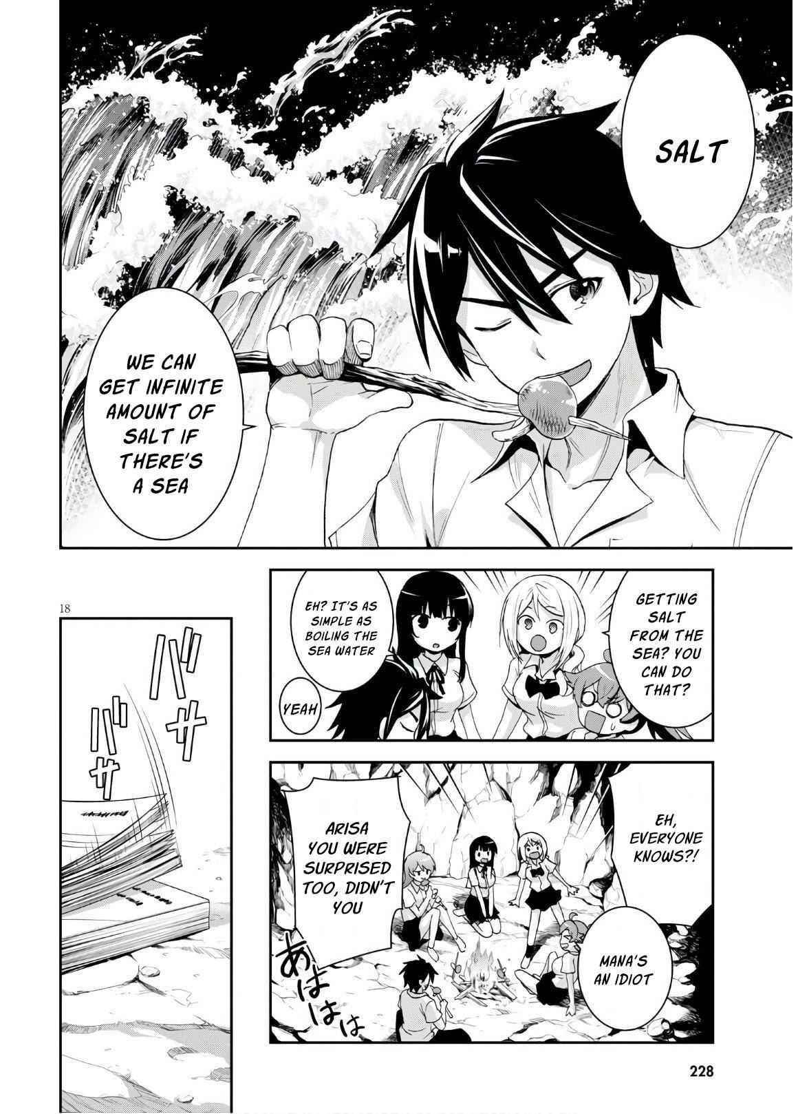 Isekai Yurutto Survival Seikatsu: Gakkou No Minna To Isekai No Mujintou Ni Tenishitakedo Ore Dake Rakushou Desu Chapter 3 - Page 18 in English
