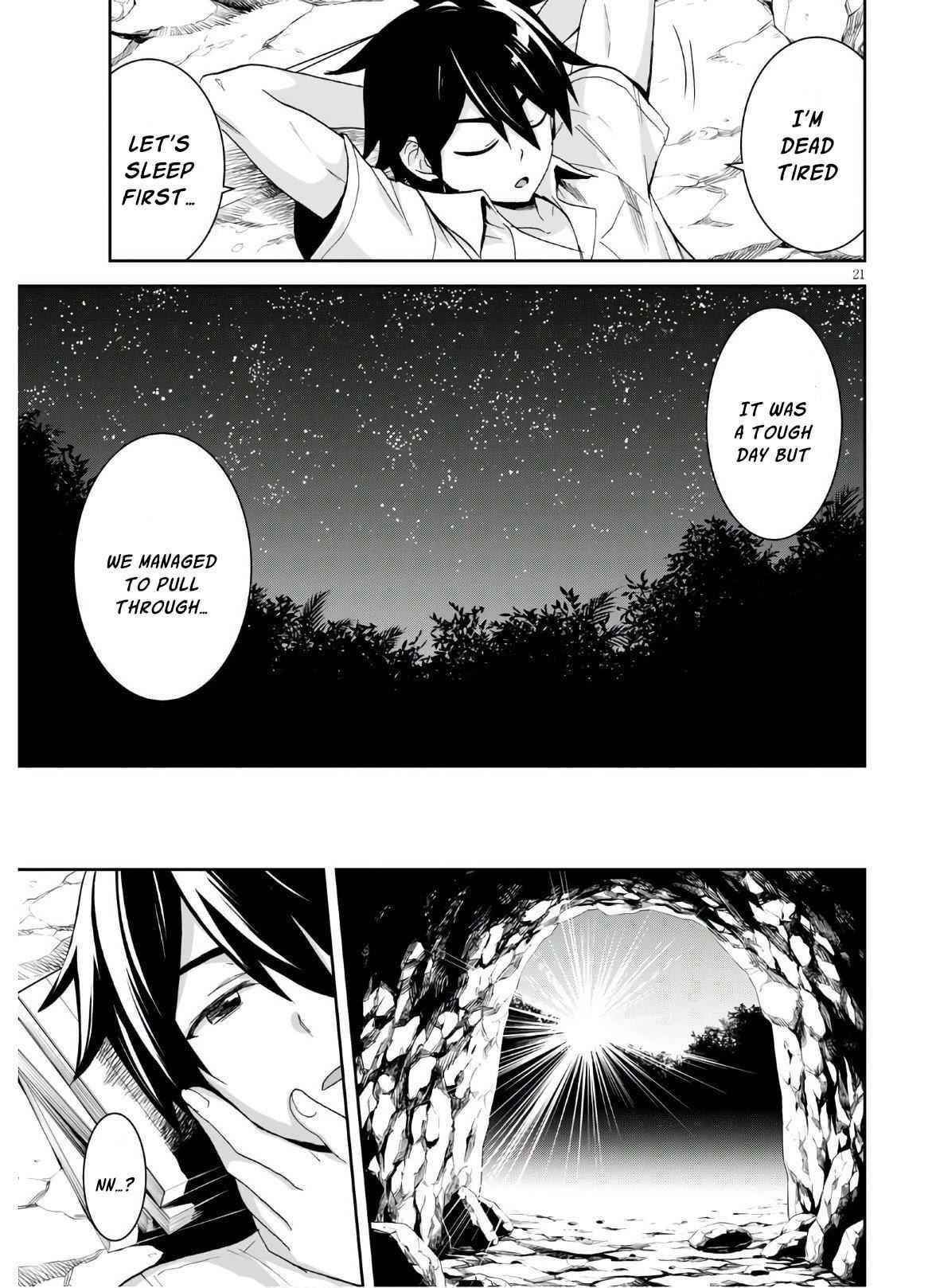 Isekai Yurutto Survival Seikatsu: Gakkou No Minna To Isekai No Mujintou Ni Tenishitakedo Ore Dake Rakushou Desu Chapter 3 - Page 21 in English