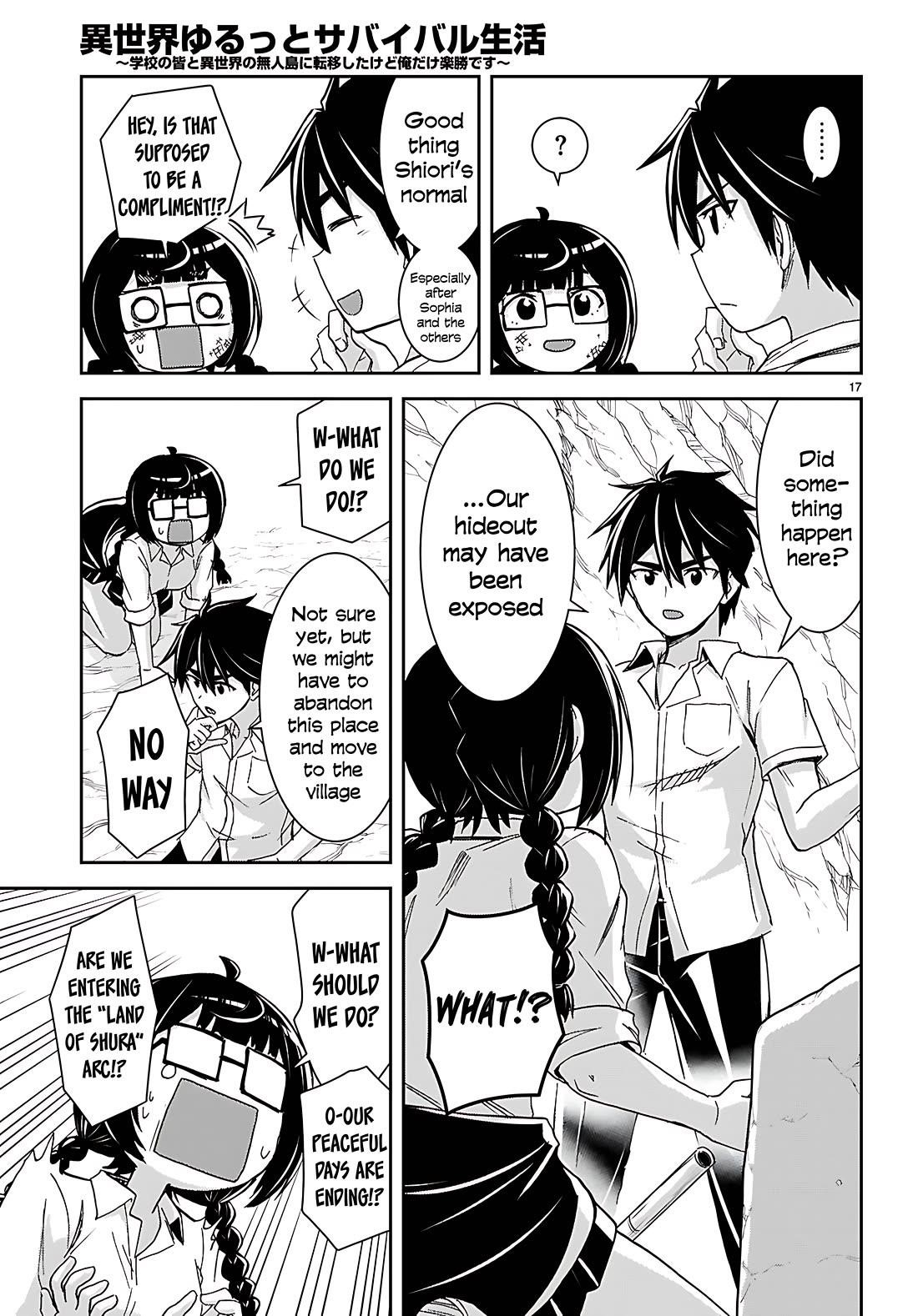 Isekai Yurutto Survival Seikatsu: Gakkou No Minna To Isekai No Mujintou Ni Tenishitakedo Ore Dake Rakushou Desu Chapter 40 - Page 17 in English