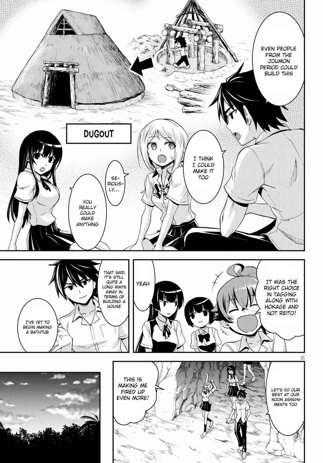 Isekai Yurutto Survival Seikatsu: Gakkou No Minna To Isekai No Mujintou Ni Tenishitakedo Ore Dake Rakushou Desu Chapter 7 - Page 23 in English