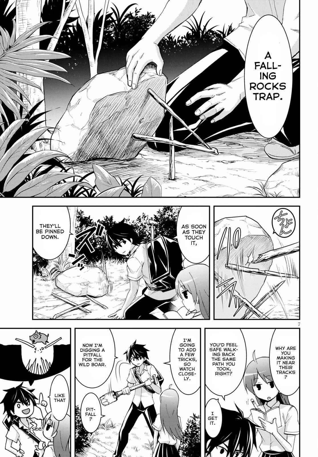 Isekai Yurutto Survival Seikatsu: Gakkou No Minna To Isekai No Mujintou Ni Tenishitakedo Ore Dake Rakushou Desu Chapter 9 - Page 7 in English