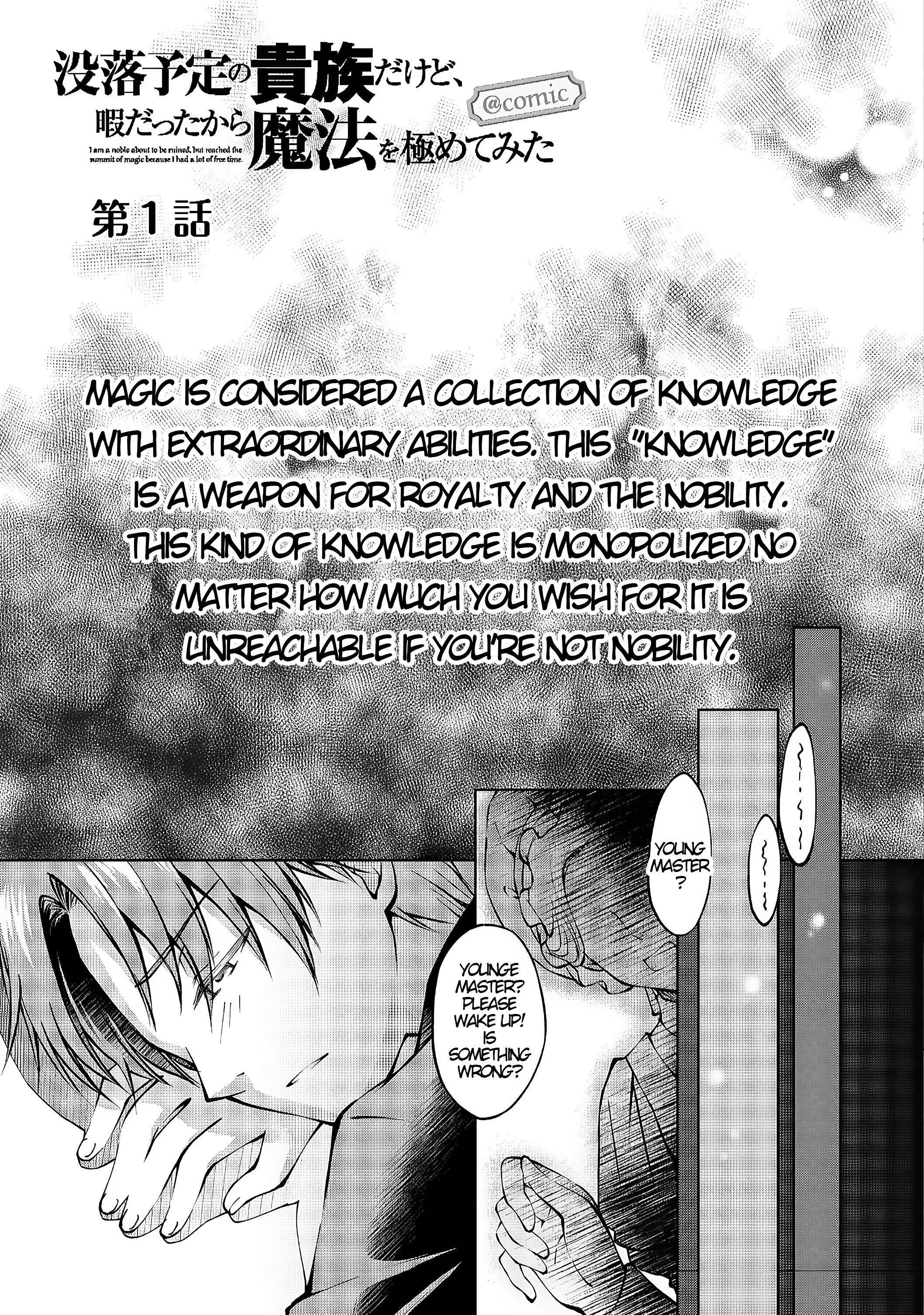 My Noble Family is Headed For Ruin, So I May As Well Study Magic In My Free Time Chapter 1 - Page 5 in English