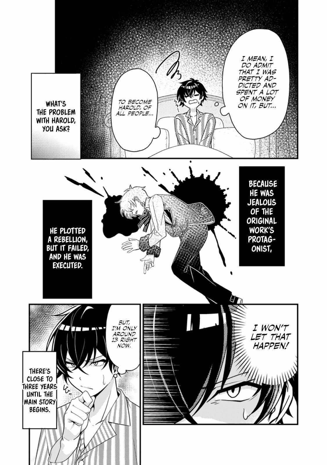 The Incompetent Villainous Prince Wants to Survive ~I Was Reincarnated Into a Romance RPG as a Mob Villain, but I Will Ignore the Original Work and Aim to Become the Strongest~ Chapter 1 - Page 5 in English