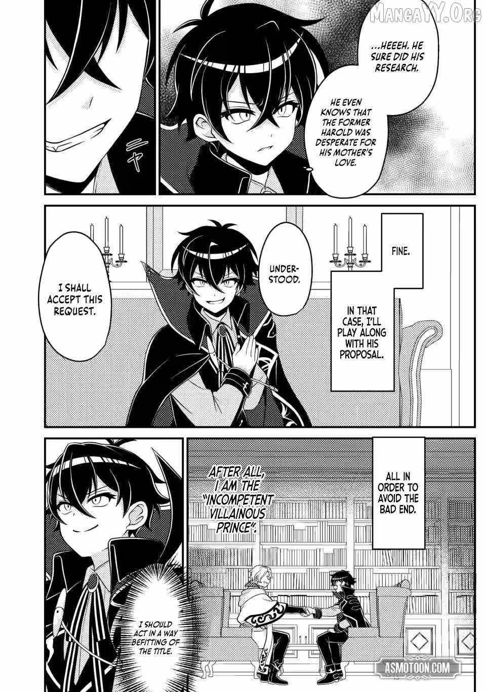 The Incompetent Villainous Prince Wants to Survive ~I Was Reincarnated Into a Romance RPG as a Mob Villain, but I Will Ignore the Original Work and Aim to Become the Strongest~ Chapter 14.2 - Page 9 in English