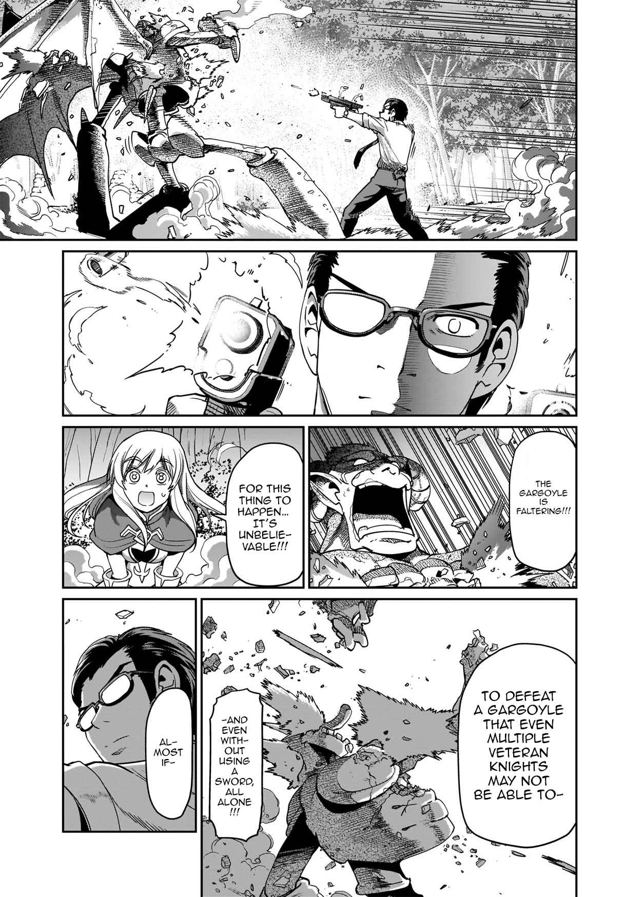 The gunner’s life of a middle-aged man summoned to another world and armed with a rifle: an airsoft addicted salaryman returns to the alternative world after work Chapter 1 - Page 22 in English