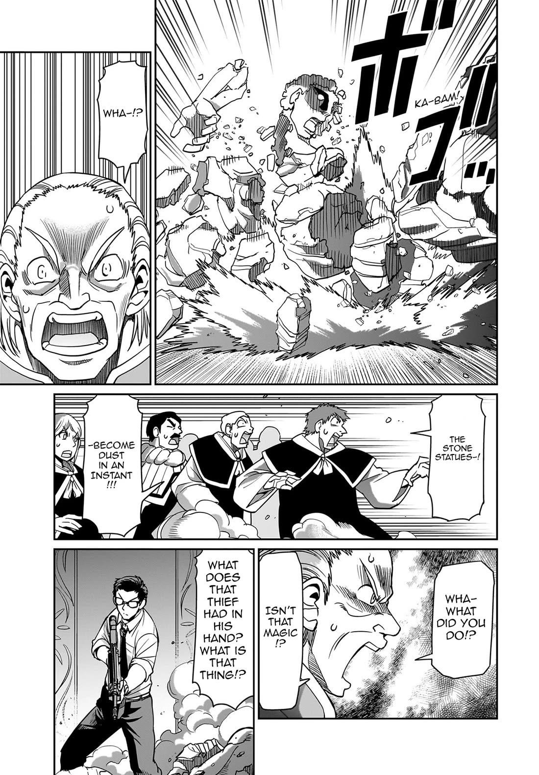 The gunner’s life of a middle-aged man summoned to another world and armed with a rifle: an airsoft addicted salaryman returns to the alternative world after work Chapter 37 - Page 12 in English