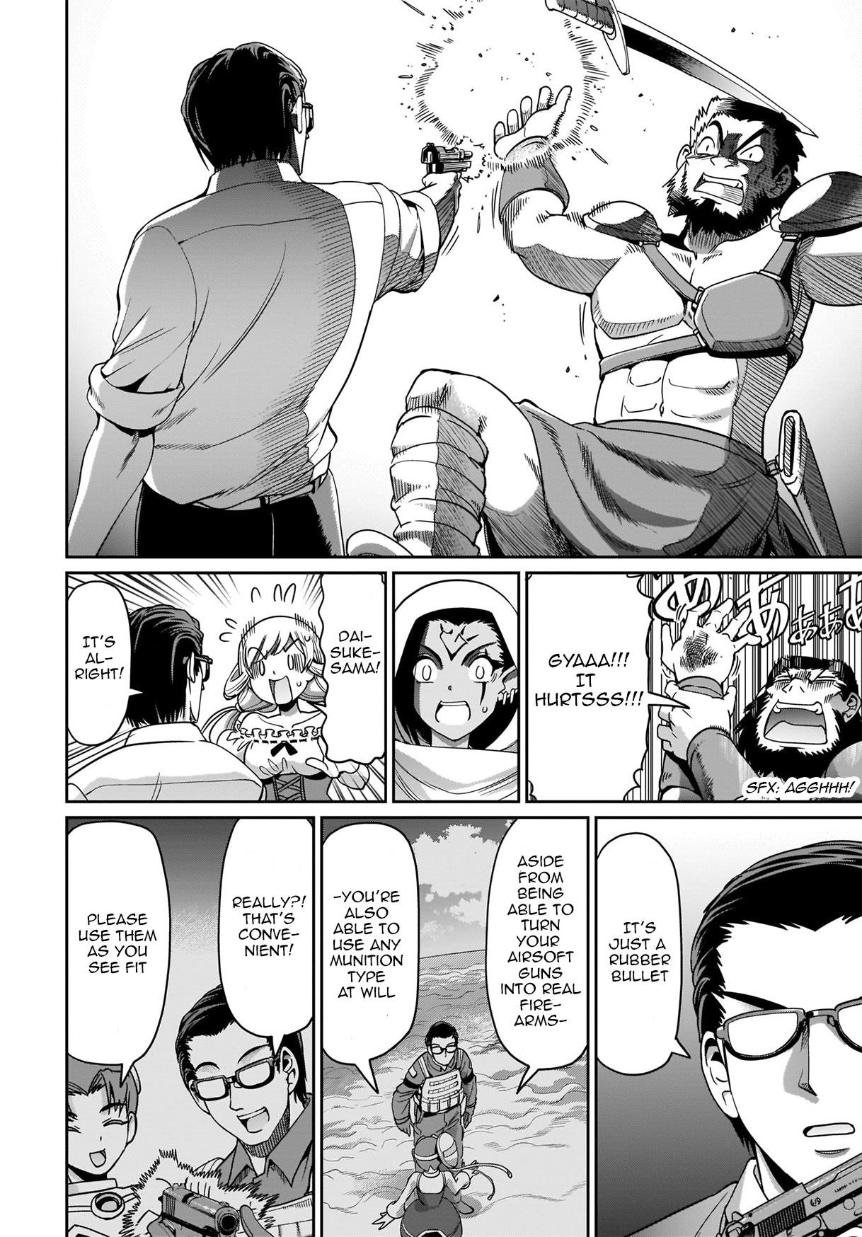 The gunner’s life of a middle-aged man summoned to another world and armed with a rifle: an airsoft addicted salaryman returns to the alternative world after work Chapter 4 - Page 16 in English