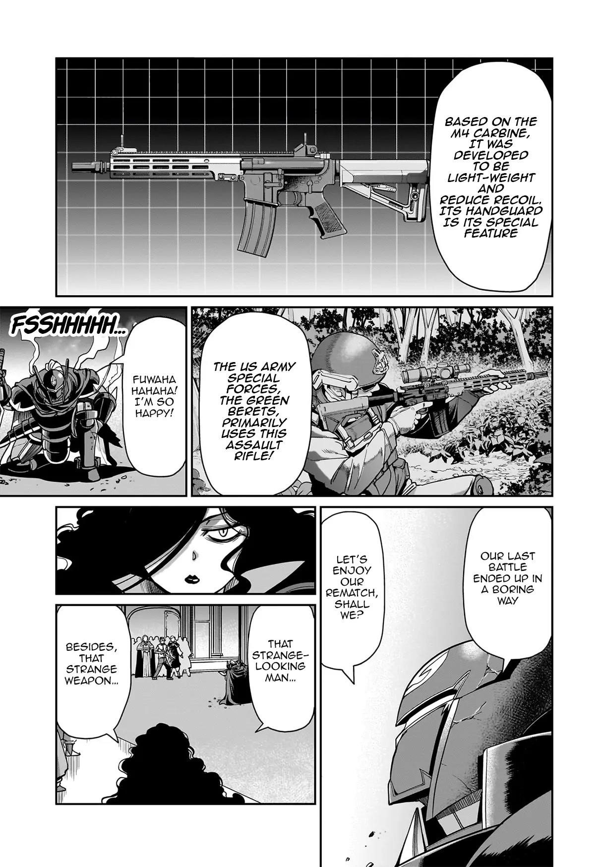 The gunner’s life of a middle-aged man summoned to another world and armed with a rifle: an airsoft addicted salaryman returns to the alternative world after work Chapter 48 - Page 5 in English