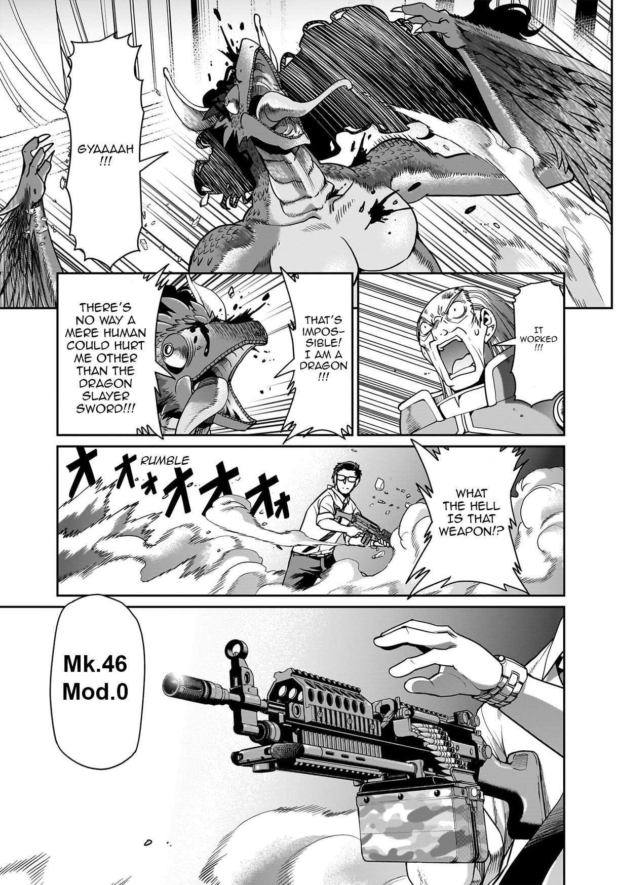 The gunner’s life of a middle-aged man summoned to another world and armed with a rifle: an airsoft addicted salaryman returns to the alternative world after work Chapter 57 - Page 9 in English