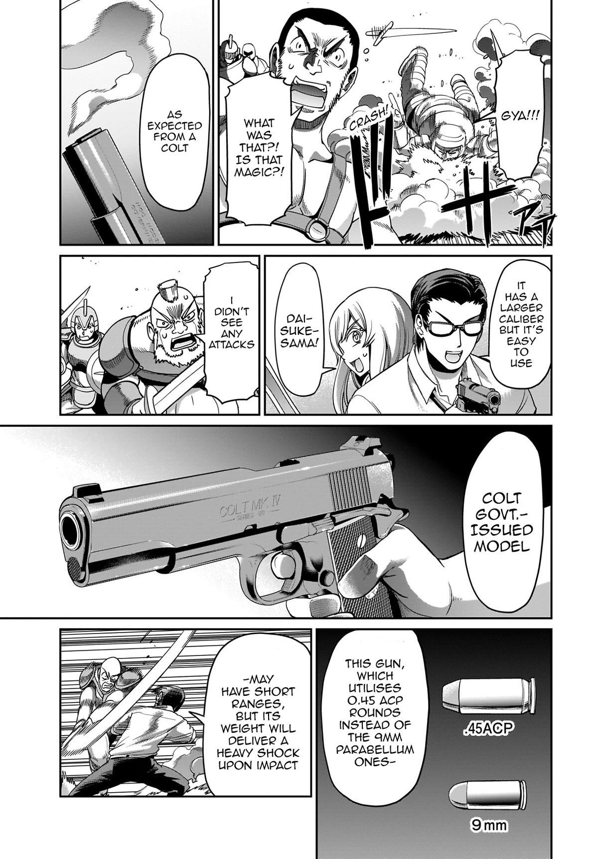 The gunner’s life of a middle-aged man summoned to another world and armed with a rifle: an airsoft addicted salaryman returns to the alternative world after work Chapter 6 - Page 5 in English
