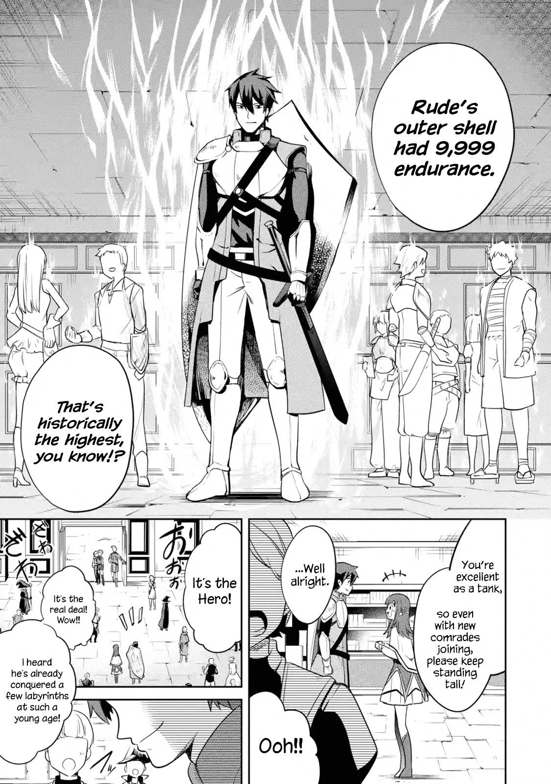 The Labyrinth Raids Of The Ultimate Tank ~The Tank Possessing A Rare 9,999 Endurance Skill Was Expelled From The Hero Party~ Chapter 1.1 - Page 10 in English
