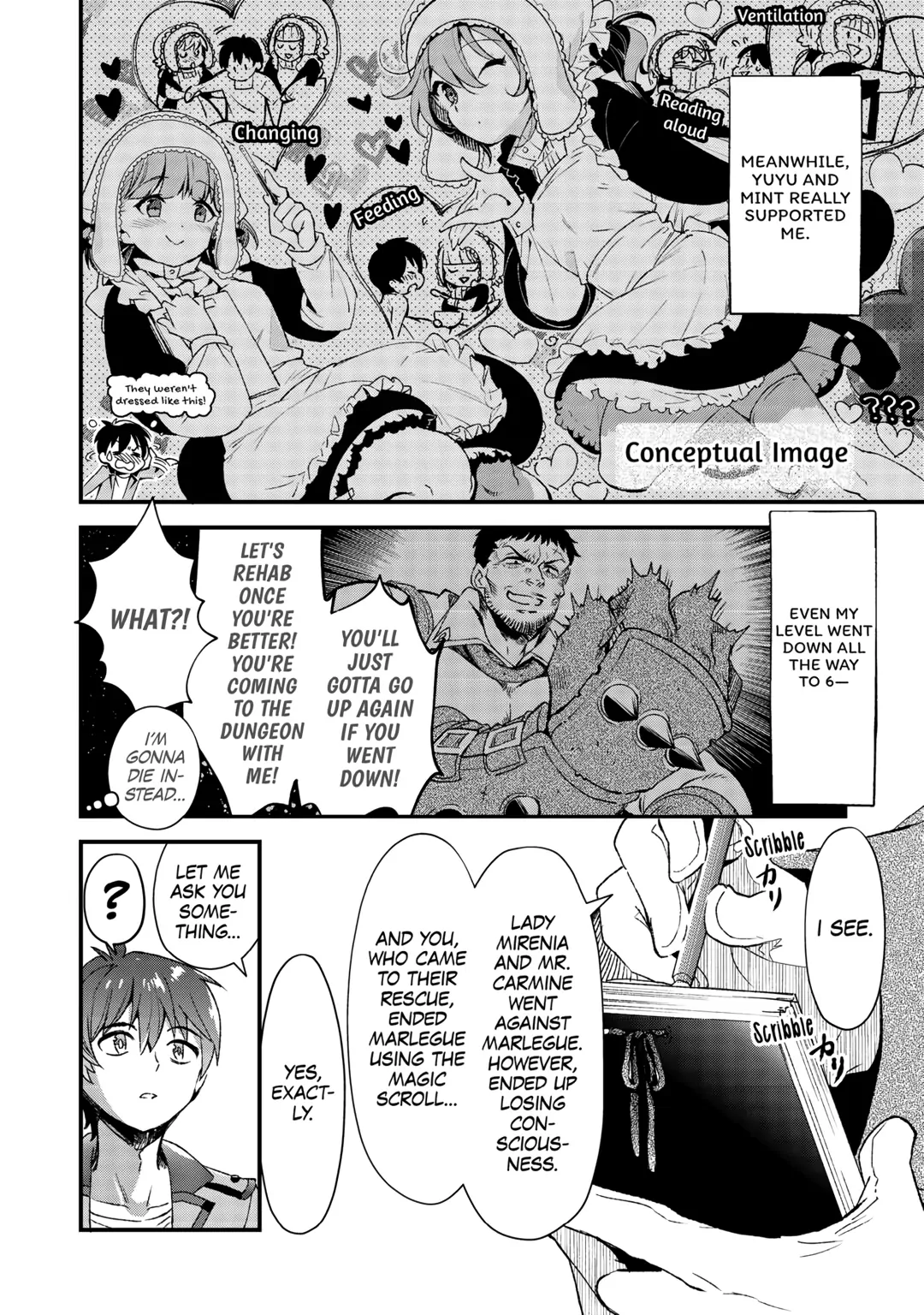Ochikobore “1” Mahou Tsukai wa, Kyou mo Muishiki ni Cheat wo Tsukau Chapter 28 - Page 4 in English