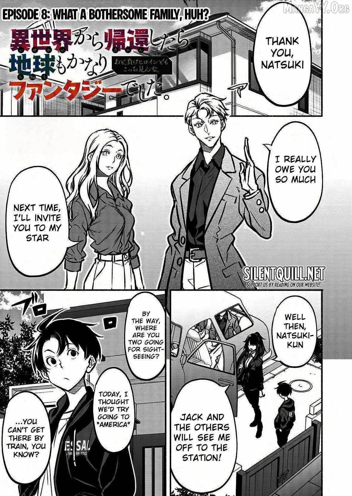 Returned From Another World, Earth Turned Out to Be Quite the Fantasy Too. Also, Losing Heroines, Stop Looking This Way Chapter 8 - Page 1 in English